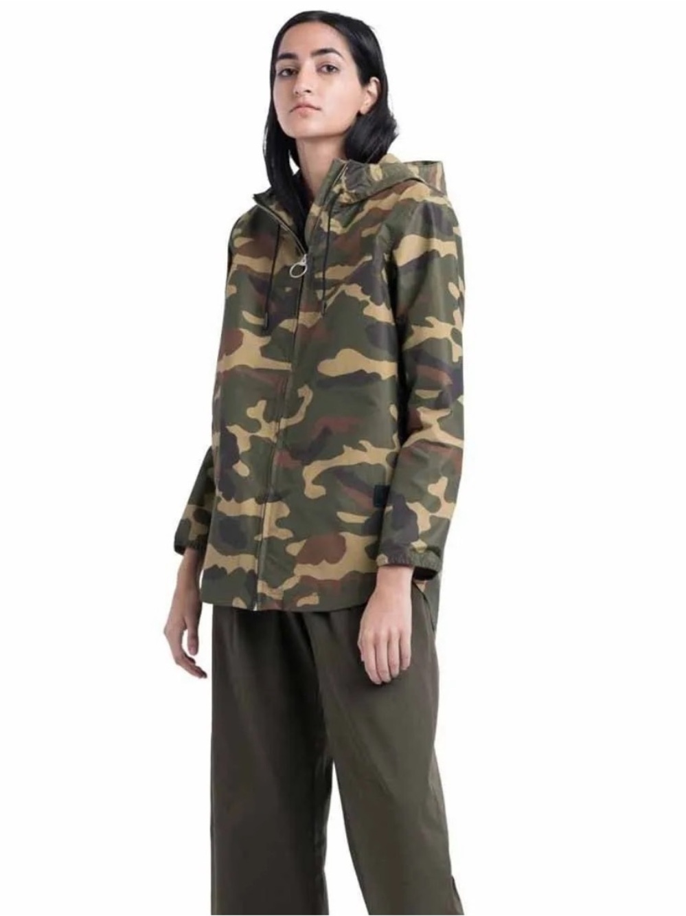 Herschel Supply Company Women's Hooded Camo Utility Jacket - Olive Green/Camo